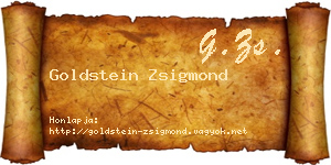 Goldstein Zsigmond névjegykártya